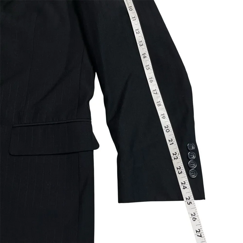 Martino Uomo Moda 2pc Suit Men’s Subtle Black Pinstripe 42R W32xL31